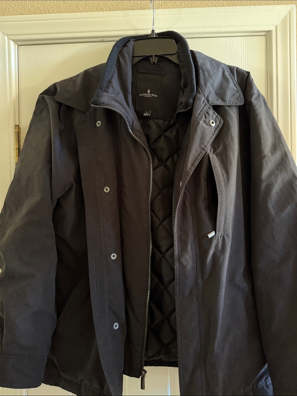 London Fog Men's Dark Gray Quilted-Inner Field Jacket